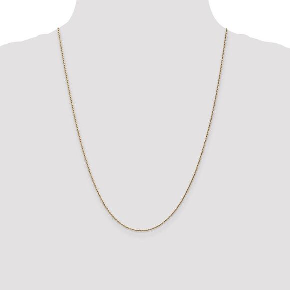 1.15mm, 14k Yellow Gold, Diamond Cut Rope Chain Necklace, 24 Inch - Picture 2 of 8